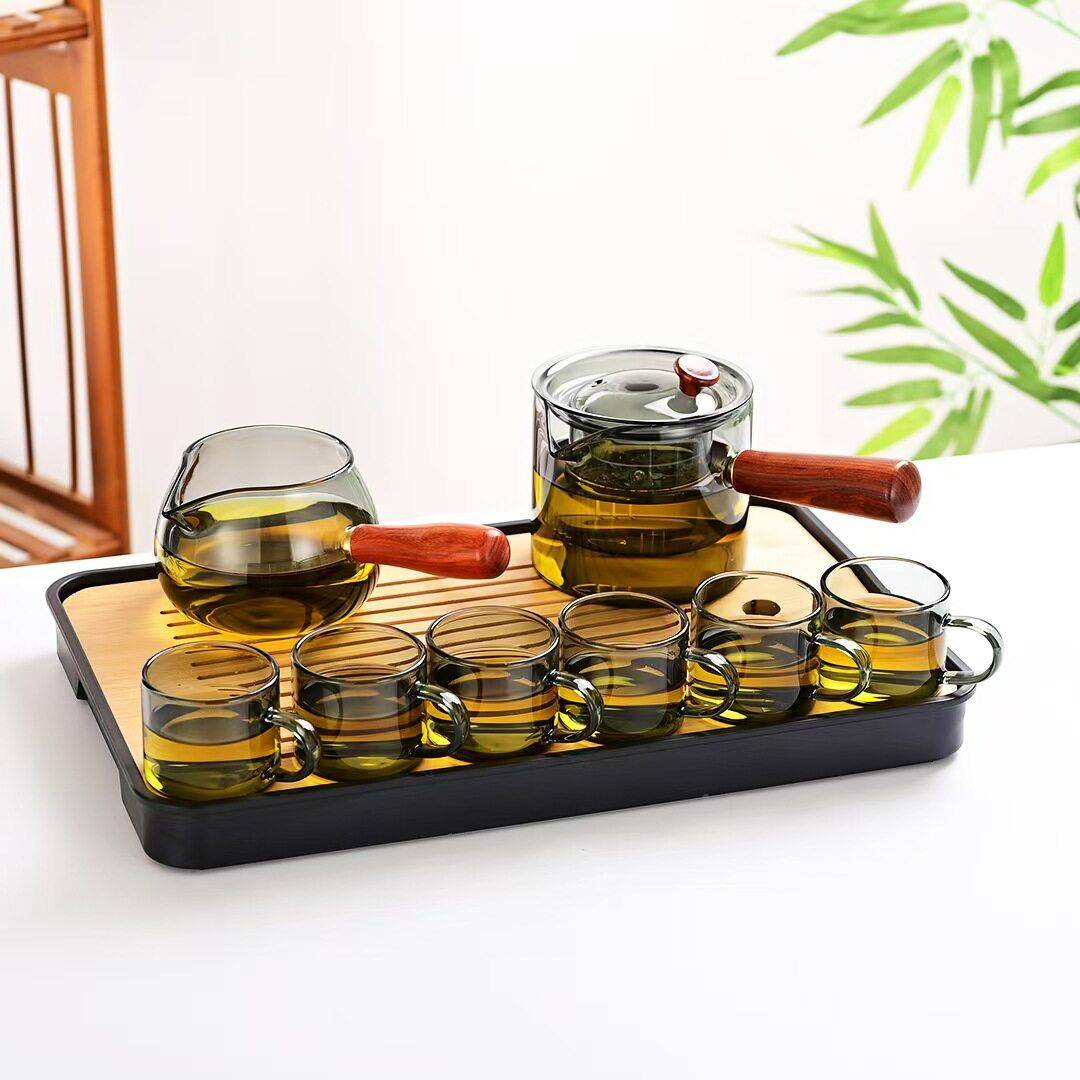 茶泡01具套装家用档小型玻收璃纳旅行干茶盘煮壶茶茶