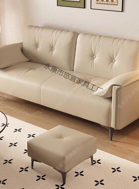 猫抓皮艺沙发小户型公寓卧室简约现QPH代租房折叠用两功多能沙发