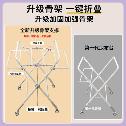儿尿布台婴移动可折630叠宝宝多功能摩护理可洗澡台儿按童换尿布