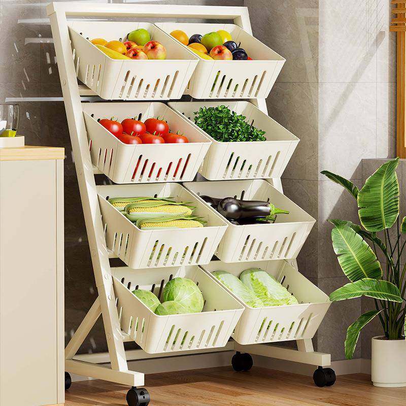 严选跨境置物架便携式多菜层家用水果蔬物收纳筐小推厨房置物车架,厨房/烹饪用具,抹布架/厨房清洁收纳架,淘宝优惠券,粉丝福利购,淘宝优惠卷
