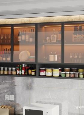 Tal实吊木墙上壁柜家用酒柜柜壁橱厨908玻璃挂房柜现做阳台卫生间