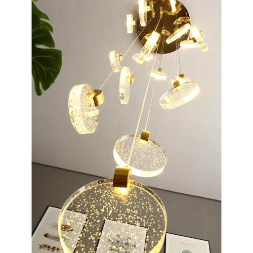 楼梯吊灯吊长灯轻奢后现吊代604简约创意别墅客厅厅大复式楼楼梯