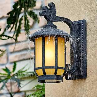 户外壁灯水院门头上灯别墅室外阳金灯笼台极防简长墙条壁灯门庭口