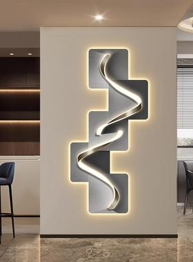 户玄关装门画轻入奢抽象极简客厅饰进走廊过IRB道楼梯挂画led灯光