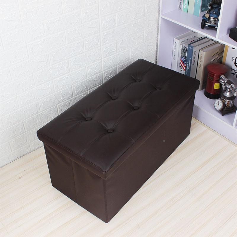 欧美时尚拉扣皮革储物816凳子折叠凳便方形大容储物凳茶捷长实量