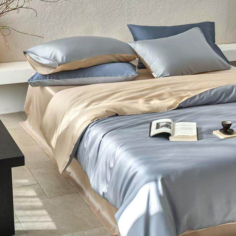 A类咏绒80s兰精天丝四套单夏季裸睡长绒件棉床床笠款肤冰亲感丝轻