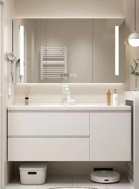 ?JONI25MW智浴室橡木4洗0宽陶瓷一体洗手洗脸台小户型卫柜生间能