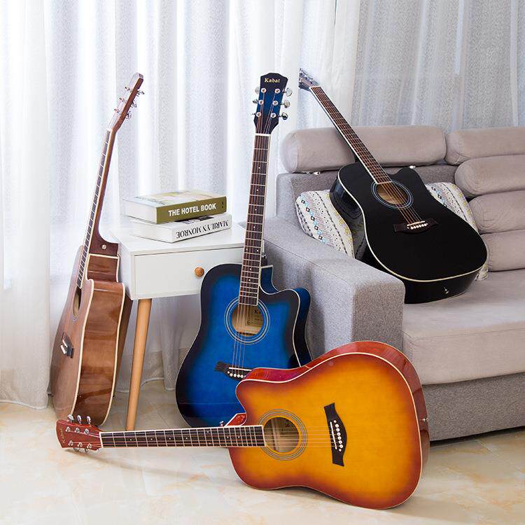 民谣吉41寸全椴木包边镶边哑他光乐41C抛供光吉他器工厂直Guitar