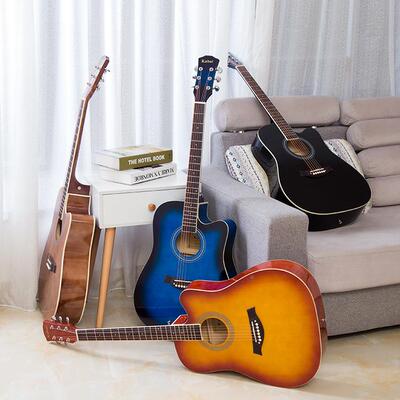 民谣吉41寸全椴木包边镶边哑他光乐41C抛供光吉他器工厂直Guitar