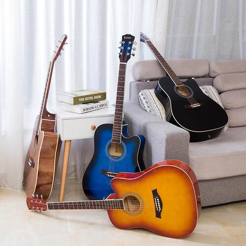 民谣吉41寸全椴木包边镶边哑他光乐41C抛供光吉他器工厂直Guitar