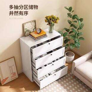 抽屉式收纳柜五斗柜卧室钢制客厅储物柜铁艺简约现代置物柜入户门