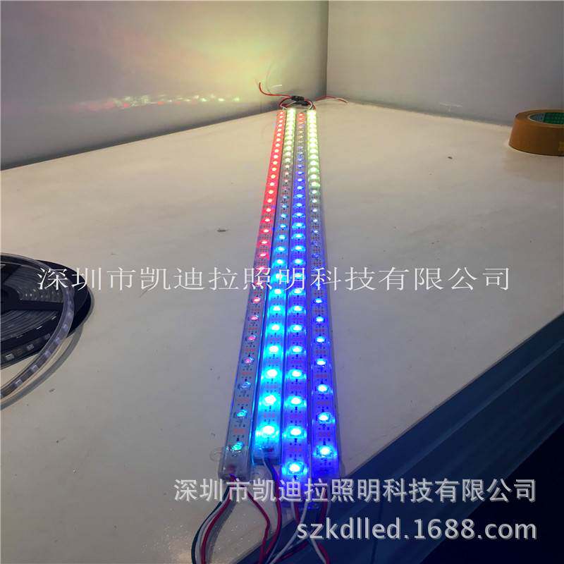5050幻彩硬灯条室内超亮12V60珠led线条灯户外防水rgb三色流水灯