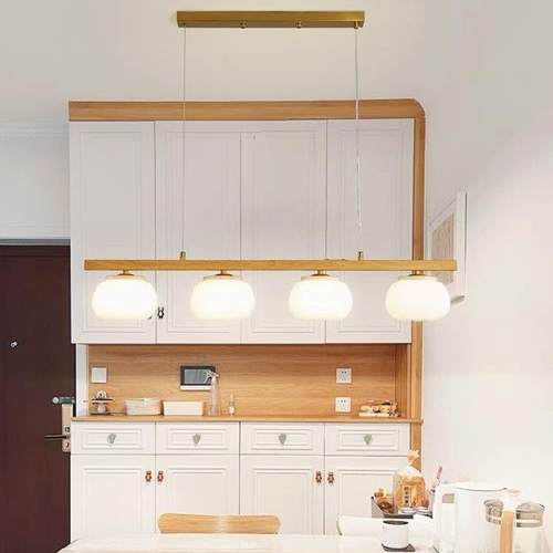 客厅吊灯原木奶油风东中子山具全广屋套灯668餐组合大厅主灯棉花