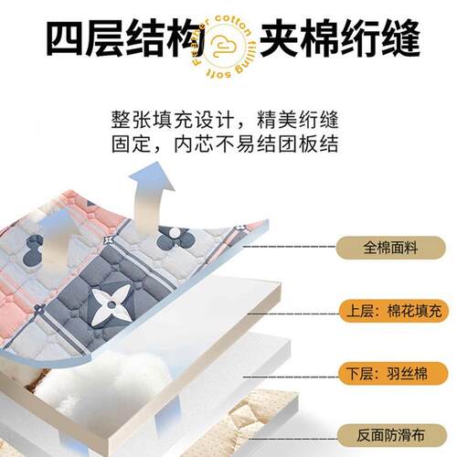 薄棉花褥子床棉垫款纯棉全保护垫软防垫家用DDM-2025学生宿舍滑床