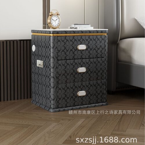 2023保险柜智能床头柜家用防盗保险箱带无线充电轻奢一体家用酒店