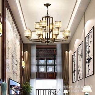 新中式 楼 吊灯客厅灯中国风创大吊灯简865现代室约铁艺餐厅意复式
