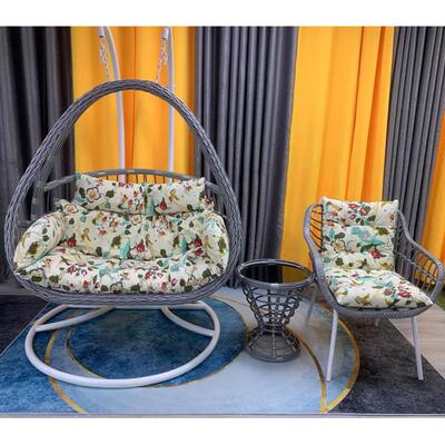 摇8吊篮藤椅家吊椅室内吊床户外秋千阳台双W人用杆篮XPL躺椅免打