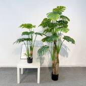 仿真龟背居家粗杆龟背假盆栽落地摆件室内假树客厅装 饰人造绿植物