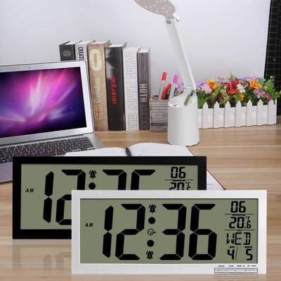 欧美跨境热销LCH184务D高电子闹室钟商办公大堂客厅卧清大数字壁