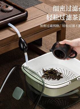 透明茶11573加水桶厚茶盘排水茶渣桶废水茶桶用大容量渣分家汤离