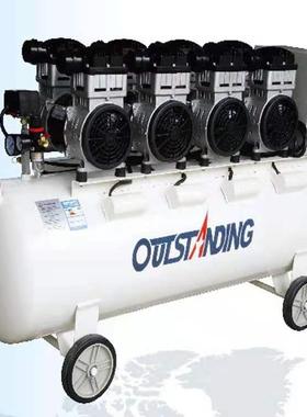 空压机40*110-160L静音汽修无油打气20v4*1100W-装W修木工2喷漆气