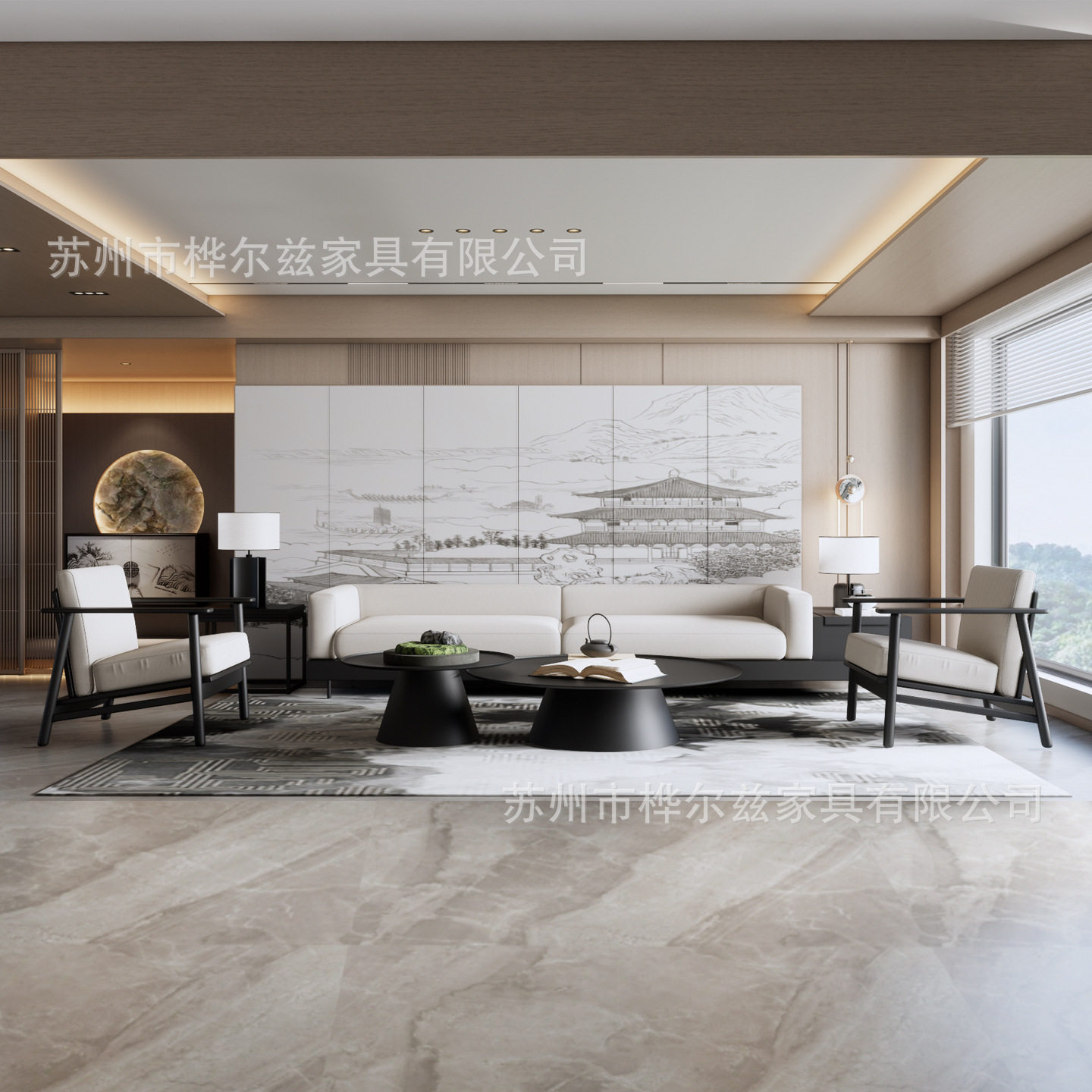 新中式实木沙发组合轻奢现代中式沙发客厅酒店民宿样板房高端家具