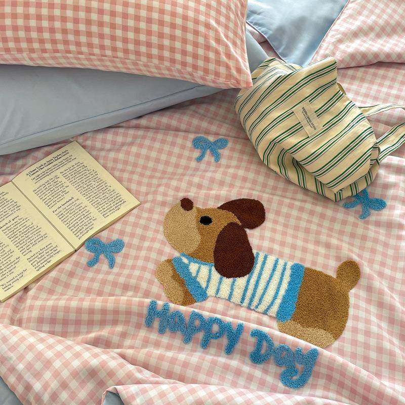 洗水棉腊肠毛件巾绣夏凉被四件套夏季儿童DDU被套床单床上用品四,床上用品,化纤被,淘宝优惠券,粉丝福利购,淘宝优惠卷