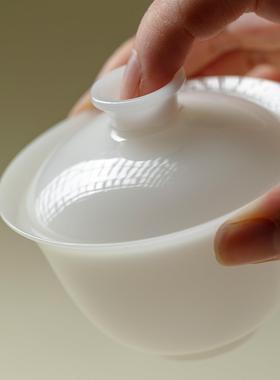 束璞玉两才刻端冰种璞玉瓷薄胎用单个盖家碗高不烫中国白瓷精致切