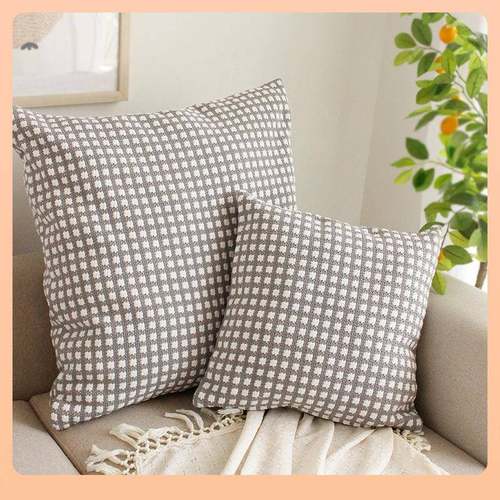 ?Fh(h(#gb现发代简约沙头抱枕套用客厅家护腰靠枕汽车粗布靠垫加