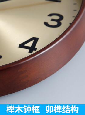 轻奢简钟约静实钟木挂客厅时尚时挂音墙CGG表现代家用卧室石英钟