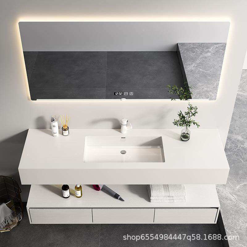 岩体板缝陶瓷盆一盆抽柜现代简约卫生无间屉浴室柜组合纯白942洗,家装主材,浴室柜,淘宝优惠券,粉丝福利购,淘宝优惠卷