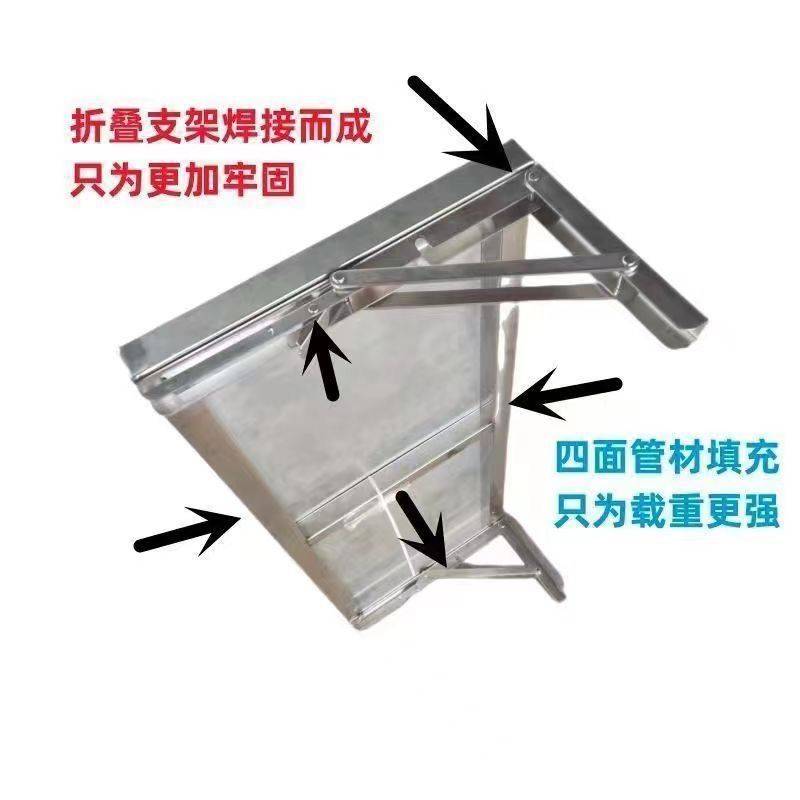可折叠加厚不锈钢挂壁置物架厨房简易墙上桌面一层打孔式架子