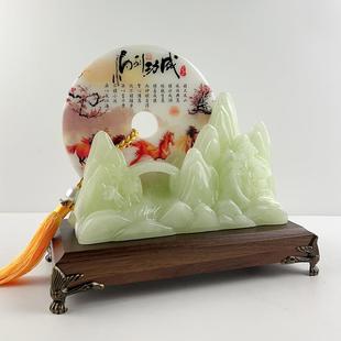 玉件扣摆马到成平安扣K1343-10摆件创意摆中式书房树脂老板办公室