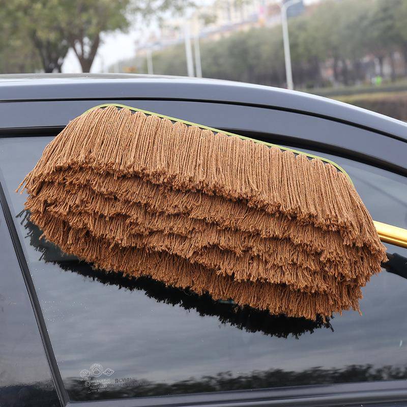车纯棉汽车扫灰掸擦除车拖子把洗车481刷子尘掸刷单子蜡刷蜡拖油