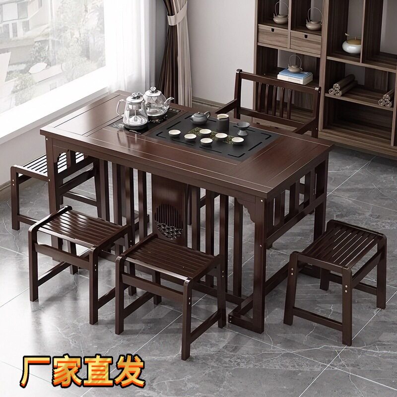 新中式全套办公室客厅简约阳台茶桌椅组合简约小茶桌烧水一体茶台