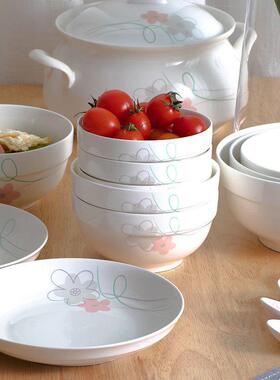 家用碗碟新瓷款10人组合创大套子装陶餐72682具饭碗意面碗盘汤碗