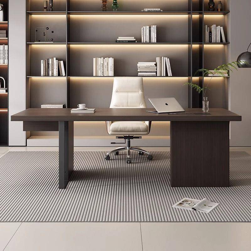 现简代约家书用烟熏木书JJP意桌式轻奢感办公桌房写字台电脑新品