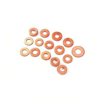 跨境货源 150pcs 紫铜垫片盒装 紫铜油密封铜垫片 平垫圈组合套装