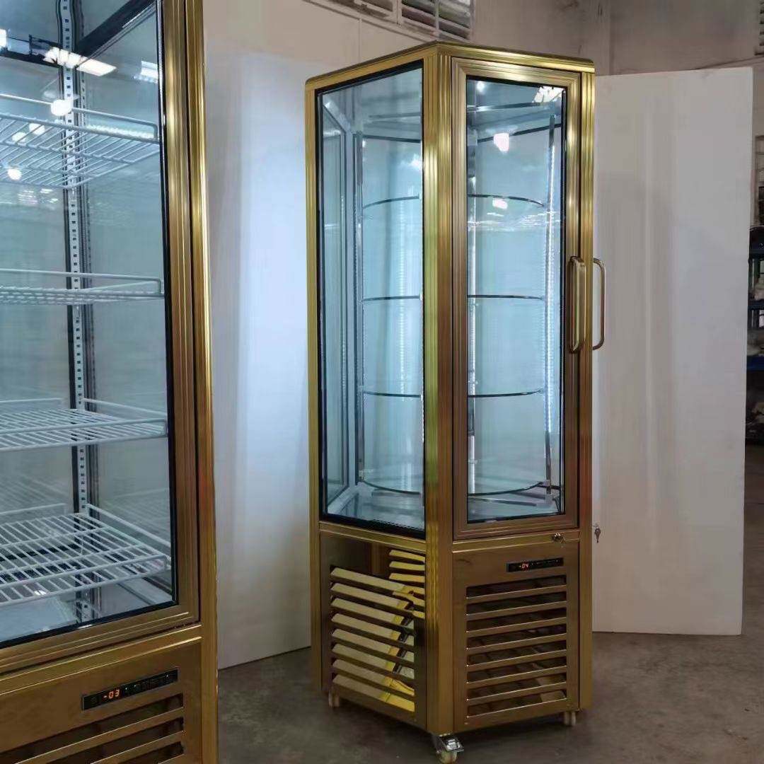 六角旋转展示柜蛋糕柜西点面包六面陈列玻璃柜甜品出口冷柜欧插
