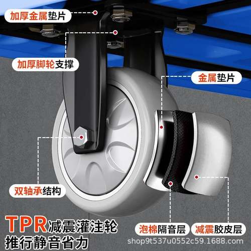 厂家直供静德利手小推车拉货平板车家用可折叠162快添递音轮拖车