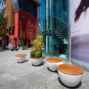 直供玻璃钢商场休闲椅木质座椅创意公共休息座凳异形豆荚椅圆形椅