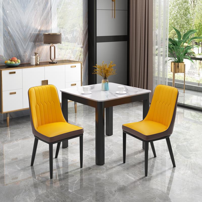 台华莲岩板餐桌椅组合2人家用小户天型餐桌简约现代正WVV方形谈洽