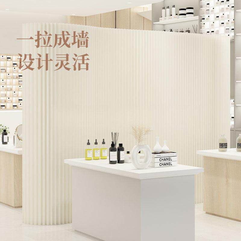 屏风叠简约折白色高会直隔断客厅展活动可移动风琴纸778墙订作厂