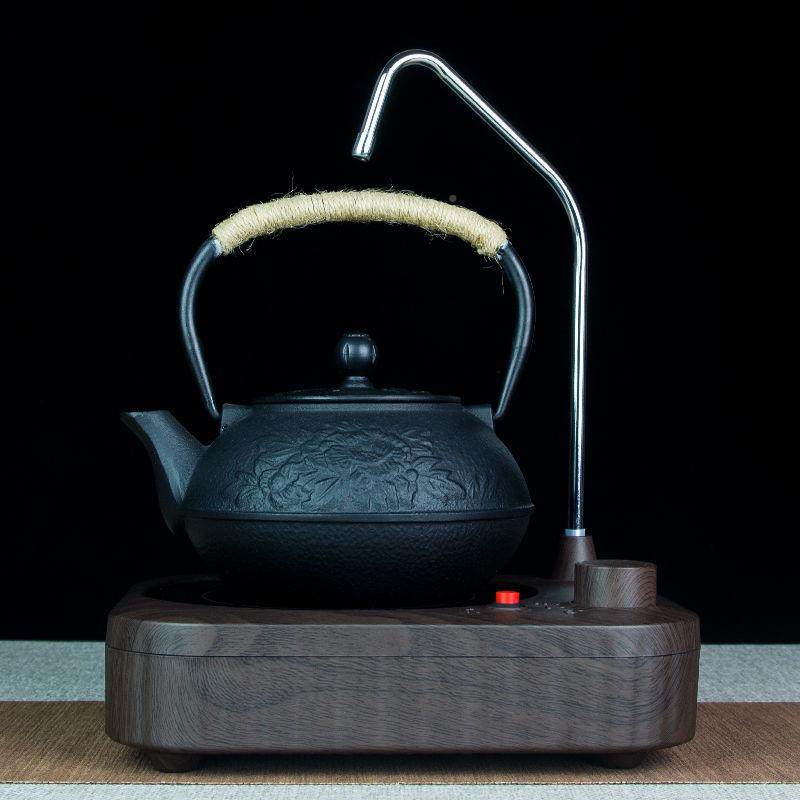 煮茶电陶炉壶nu0XvfZB煮茶器铁泡茶自动上水无铸层生铁涂壶茶具套