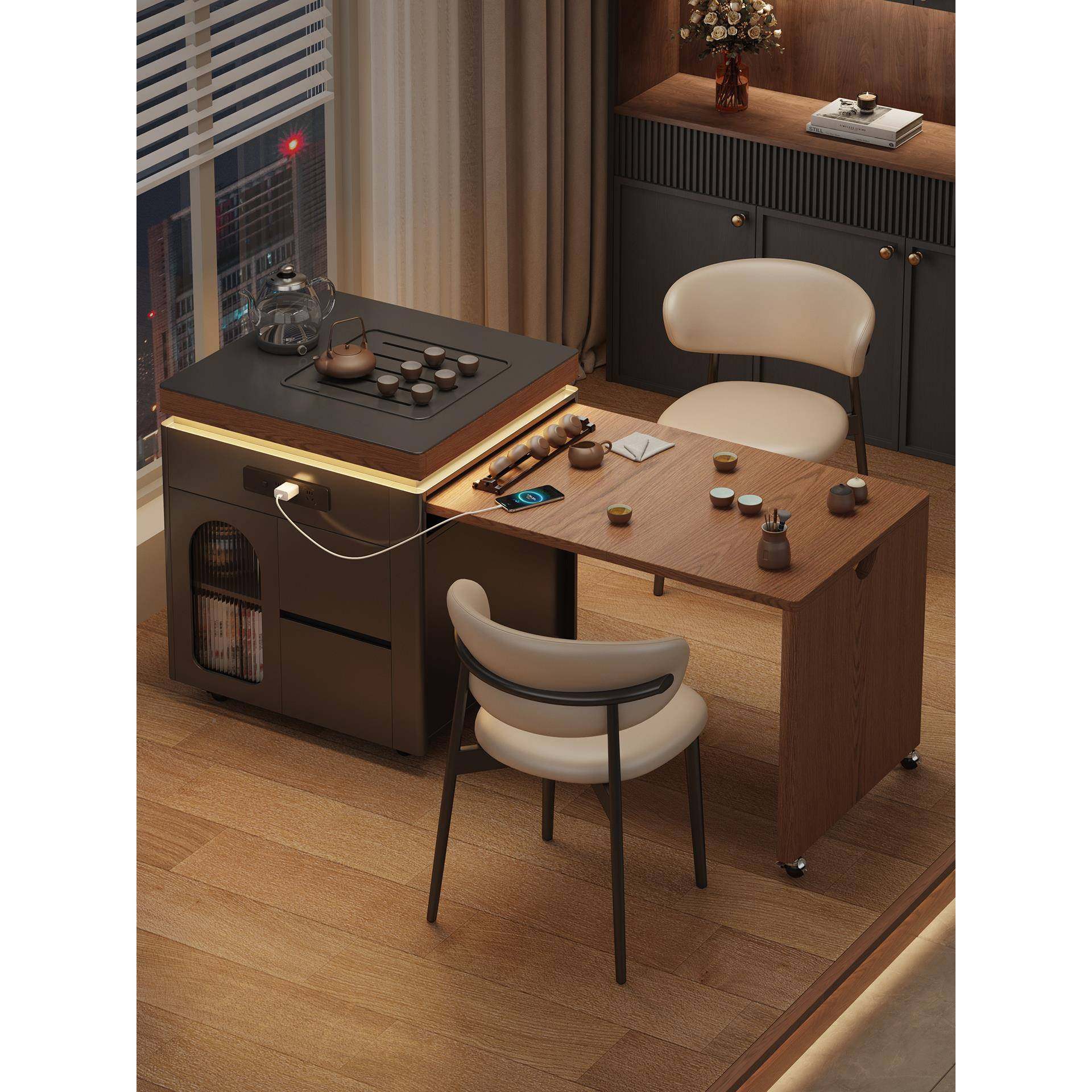 ?阳台BIY实木茶桌茶台型泡茶可伸桌缩小户法式复古动茶几移烧水壶,商业/办公家具,茶台/茶桌,淘宝优惠券,粉丝福利购,淘宝优惠卷