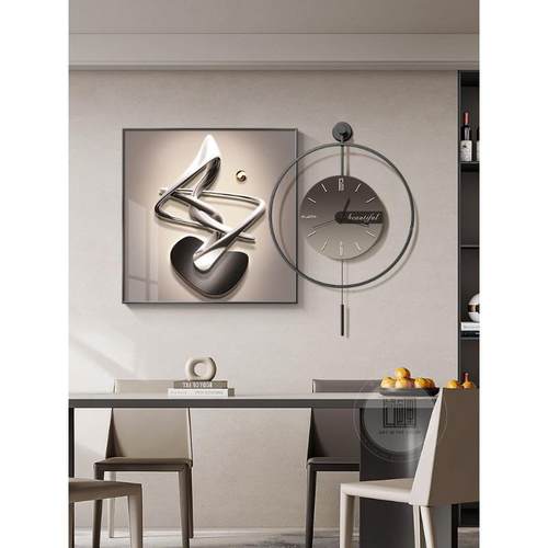 现代约餐厅装饰高档象餐KFYSL-16桌钟表画挂画简大气轻奢抽客厅墙