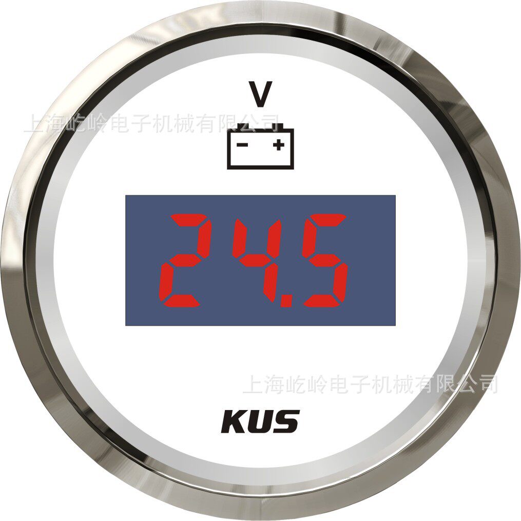 KUS数显数字电压表12V/24V船用车用白色/黑色