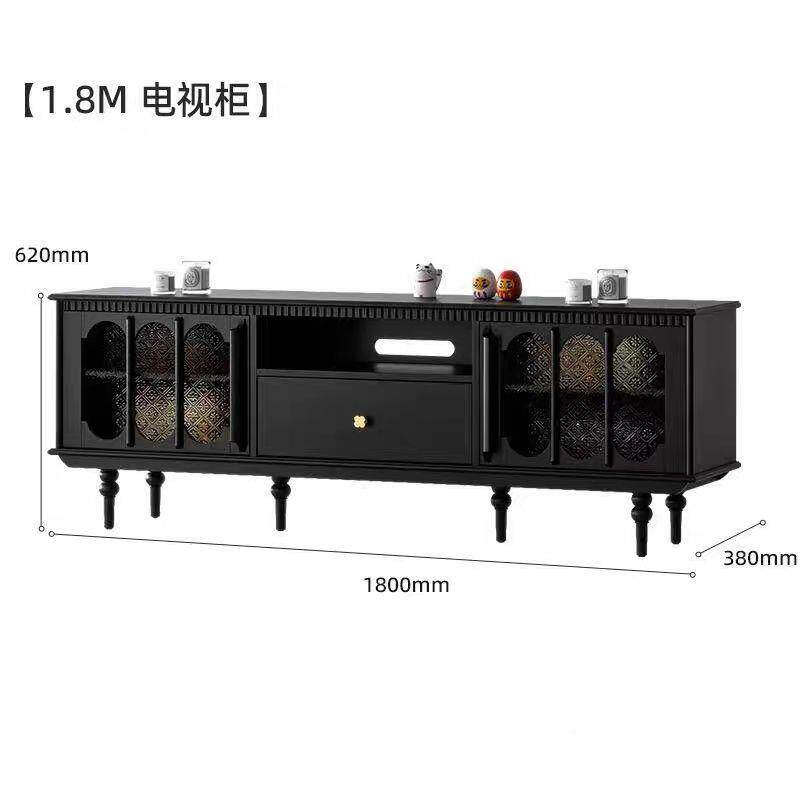 奢GYA法式组轻美式复古实PJU木落地电视柜茶几合型小户客厅家用新