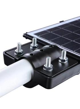 ?黑色一体太UKR化阳能路灯头6W充电智两能人体感应带遥0控户外庭