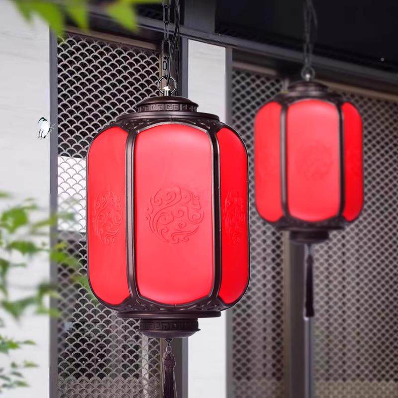 中式院吊灯898别墅大门节日喜庆色灯笼户外凉亭防水庭走廊挂阳红